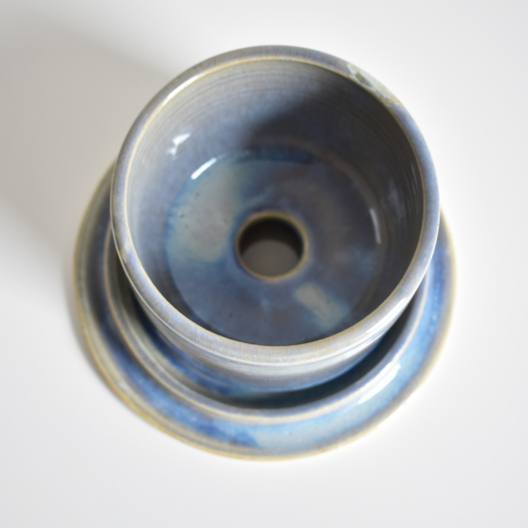 植木鉢C0901(水色/青/白/光沢)