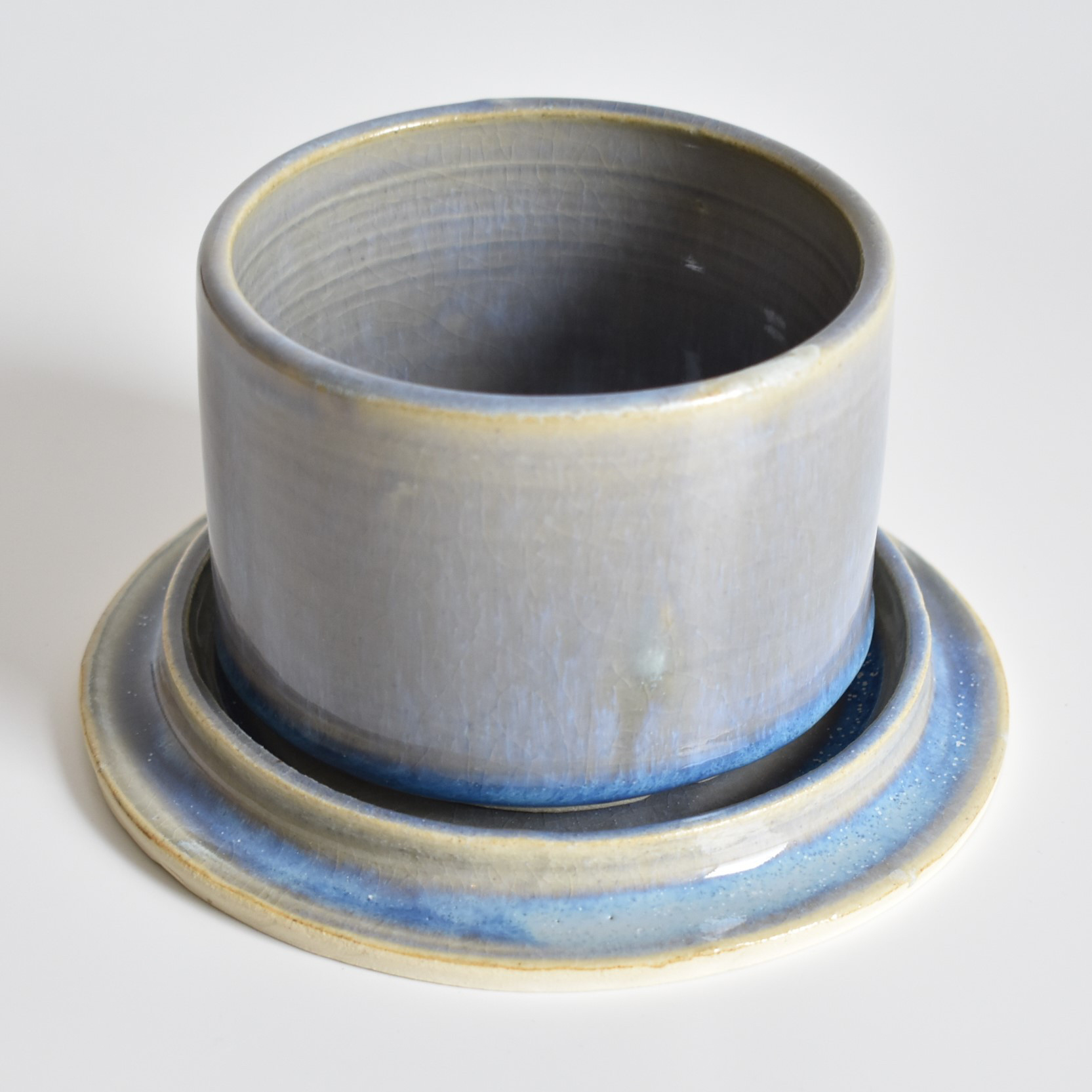 植木鉢C0901(水色/青/白/光沢)