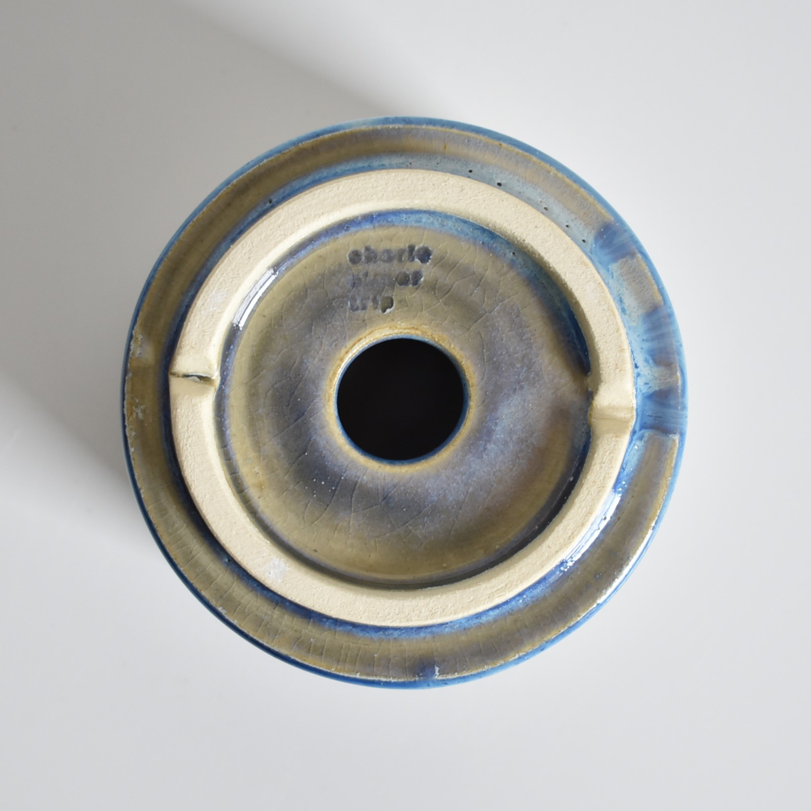 植木鉢C0901(水色/青/白/光沢)