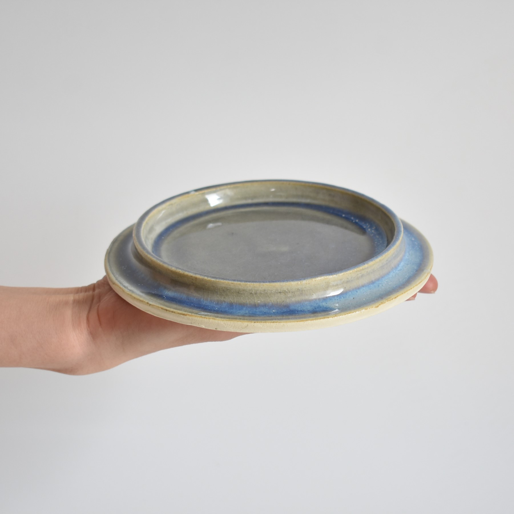 植木鉢C0901(水色/青/白/光沢)