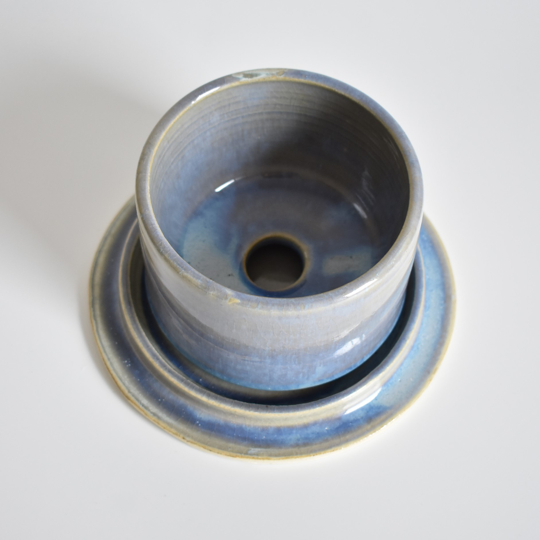 植木鉢C0901(水色/青/白/光沢)