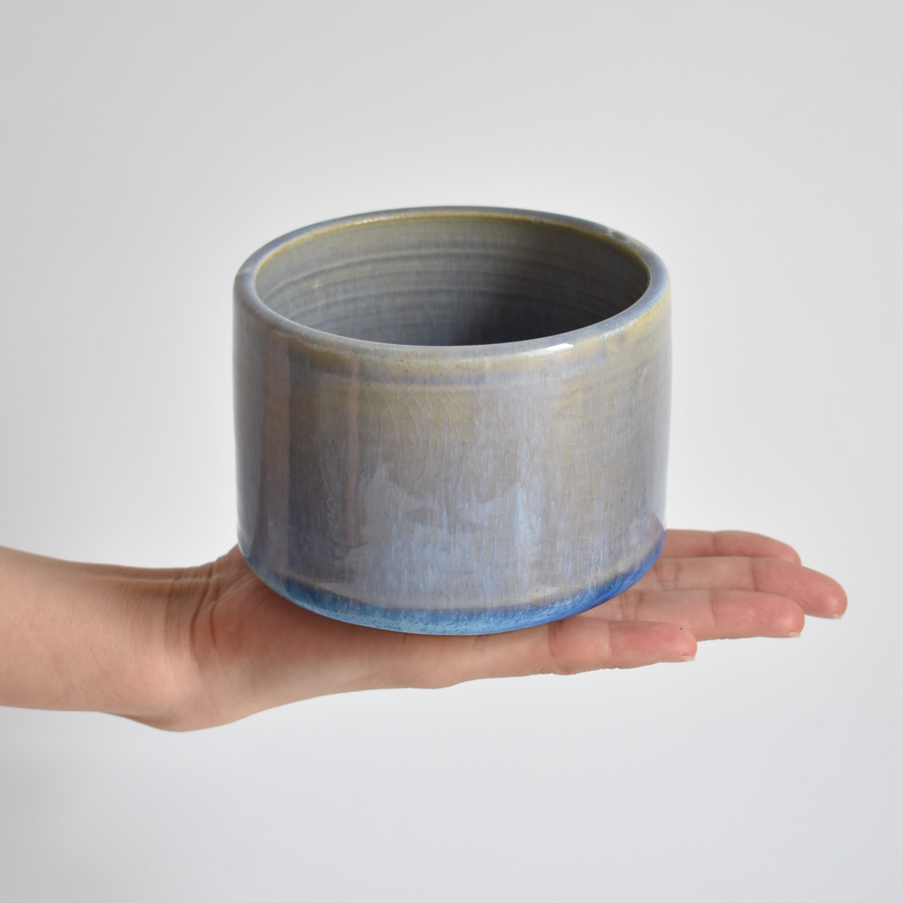 植木鉢C0901(水色/青/白/光沢)