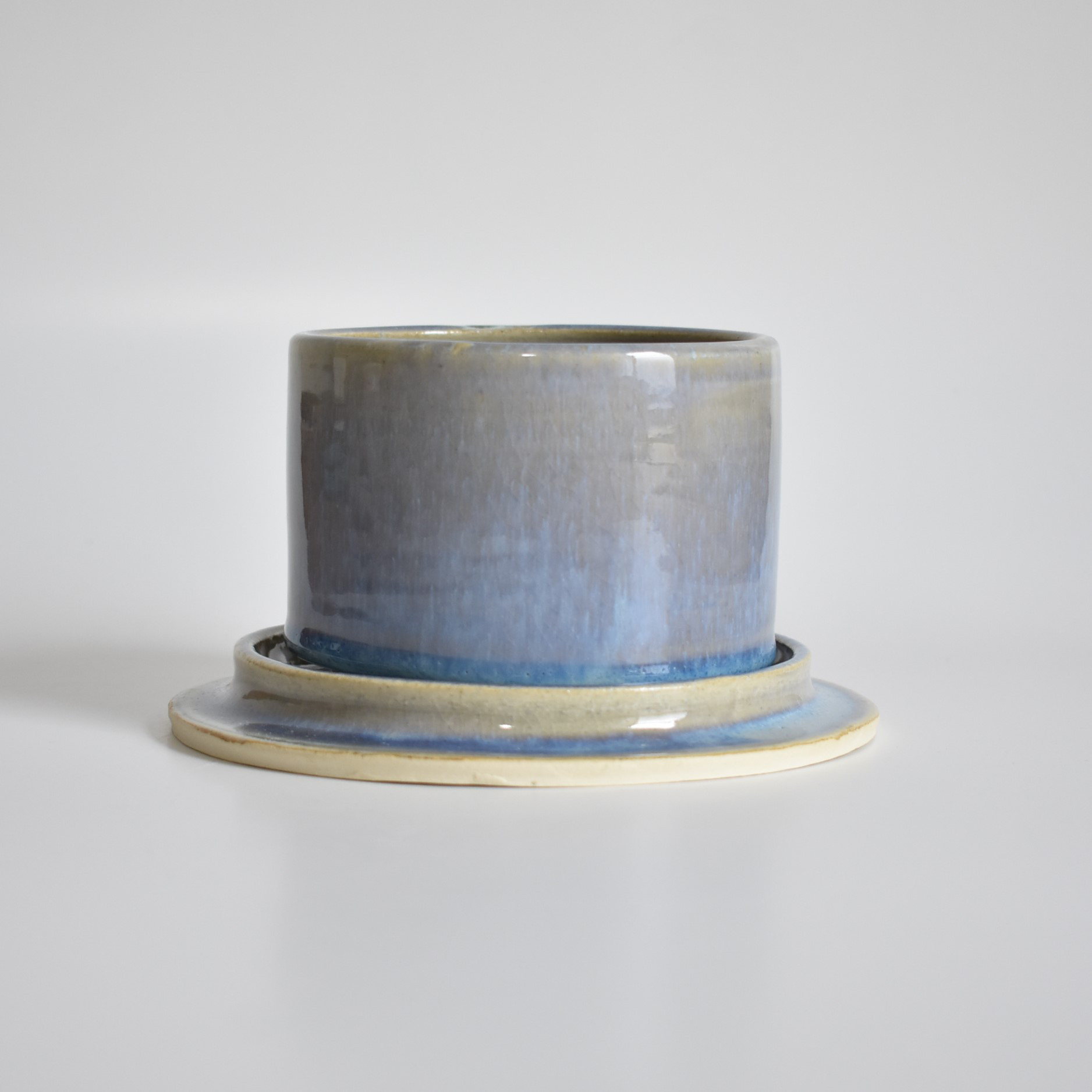 植木鉢C0901(水色/青/白/光沢)