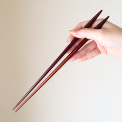《数量限定》摺り漆のシンプルな菜箸(糸なし)2膳セット 9枚目の画像
