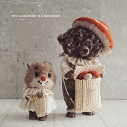 蘑菇棕熊と蘑菇栗鼠の羊毛物語コレクション人形 3枚目の画像