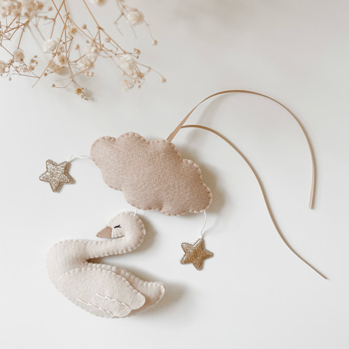 Mini Swan Mobile / 白鳥のミニモビール 雑貨・その他 May felt mobile