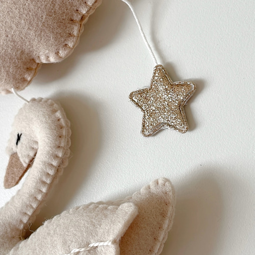 Mini Swan Mobile / 白鳥のミニモビール 雑貨・その他 May felt mobile