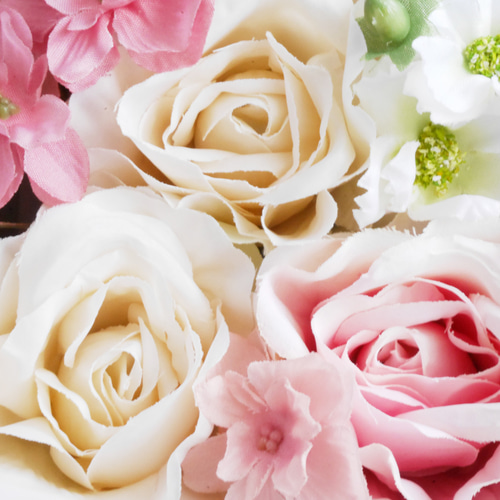 1点限り＊やわらかなローズのフラワーボックス❁アーティフィシャル