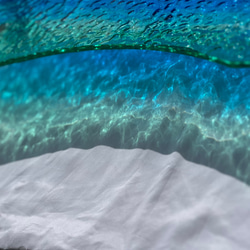 新色　アートガラスモニターラック  波紋ターコイズブルーオーシャン　テレビスタンド　海　砂浜 7枚目の画像