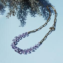 アメジストによるラベンダーの花穂ネックレス・サージカルステンレス　～Lavender 10枚目の画像