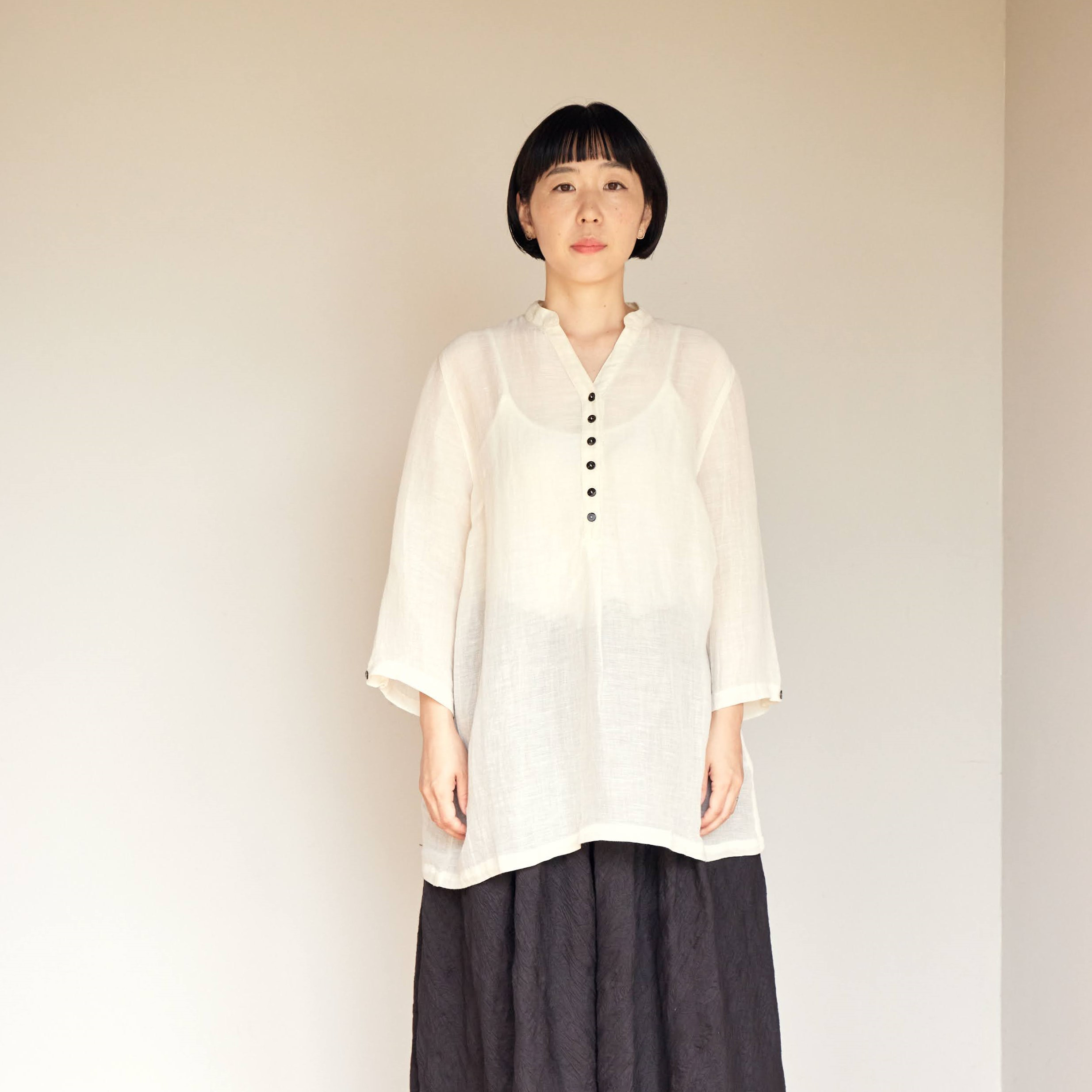 bighug 縮絨コットンリネン チュニック シャツ holy fruit 通販  