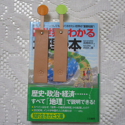 牛本革の栞(しおり)　［ポピー］2枚セット　№24-02-A 7枚目の画像