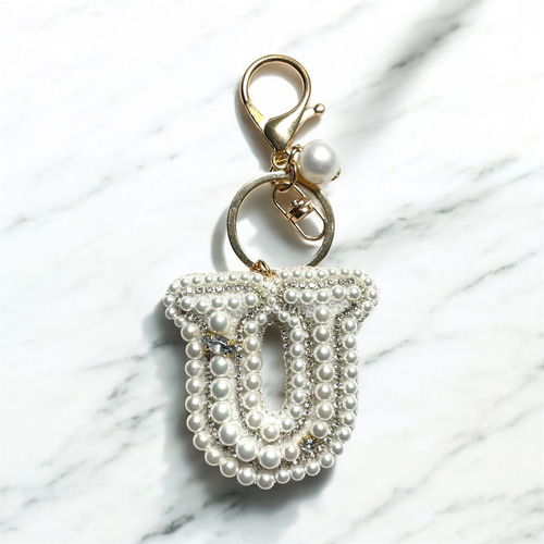 受注制作】イニシャルバッグチャーム キーチャーム キーホルダー