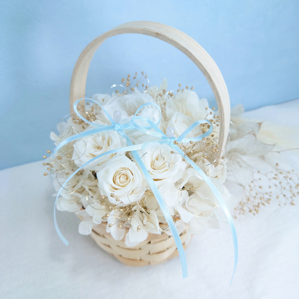 Fleurs de mariage アンティークローズ 【basket】 Classical white 2枚目の画像