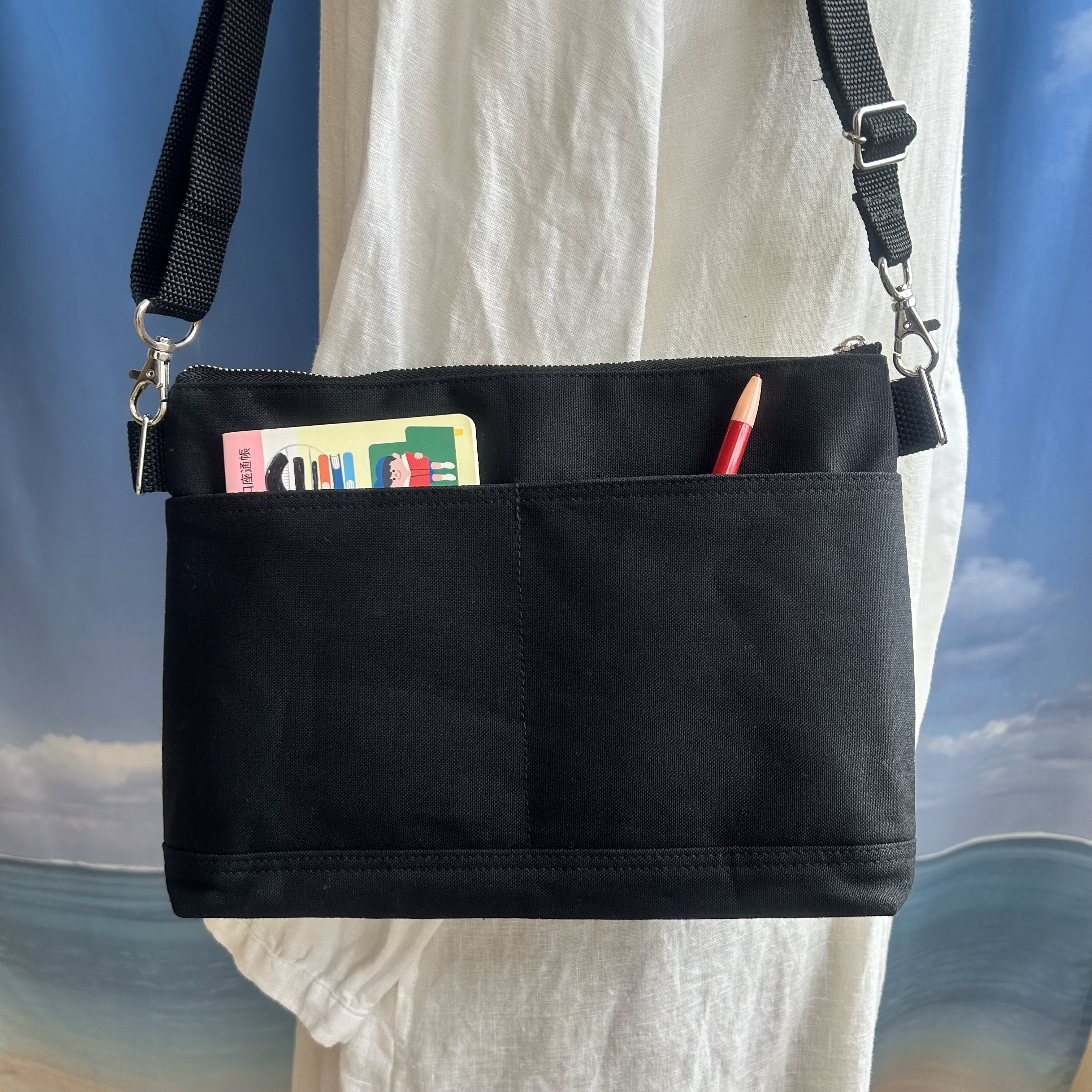 ショルダーバッグ・ポシェット BAIA BAG (SOFT BLACK) 帆布 ペットボトルも入る ショルダーバック サコッシュバック