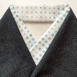 新品】 正絹伊達襟 変わり鮫小紋 正絹重ね衿 広衿 和装小物（帯・半襟