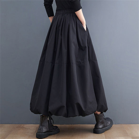 レディースロングスカート フレアスカート レディースミディスカート スタイリッシュなミディドレス 3枚目の画像
