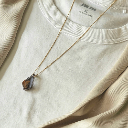 うるつやネックレス【流木】ウッドレジン 透明感 ネックレス