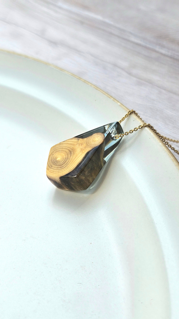 NO.803  あや8点　レジンネックレス　グットライフ うるつやネックレス【流木】ウッドレジン 透明感 ネックレス