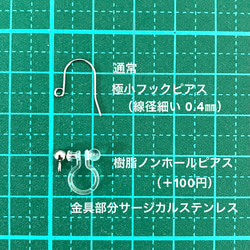 繊細な高知産赤珊瑚枝ピアス・ノンホールピアス/極小ピアス/サージカルステンレス/海のアクセサリー 6枚目の画像