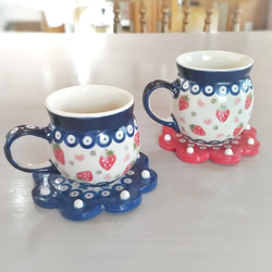 ポーリッシュポタリー お皿 マグカップ いちご ポーランド