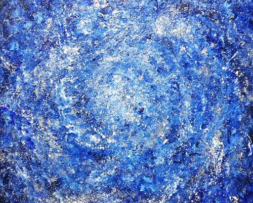 宇宙的なテーマのアクリル抽象画 A-56/24】夜空 宇宙 風景画 抽象画 アクリル画 原画 絵画 現代