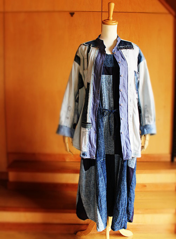 SAYOCAFE大島紬のスタイリッシュパッチワークセットアップ （SAYOCAFE  