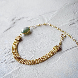 黒に白のまだら模様がカッコいい天然石オブシディアンのブレスレット