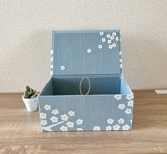 SAKURAインテリアボックス〈Lサイズ〉裁縫箱・収納ケース（カルトナージュ）【仕切り箱別売り】 5枚目の画像