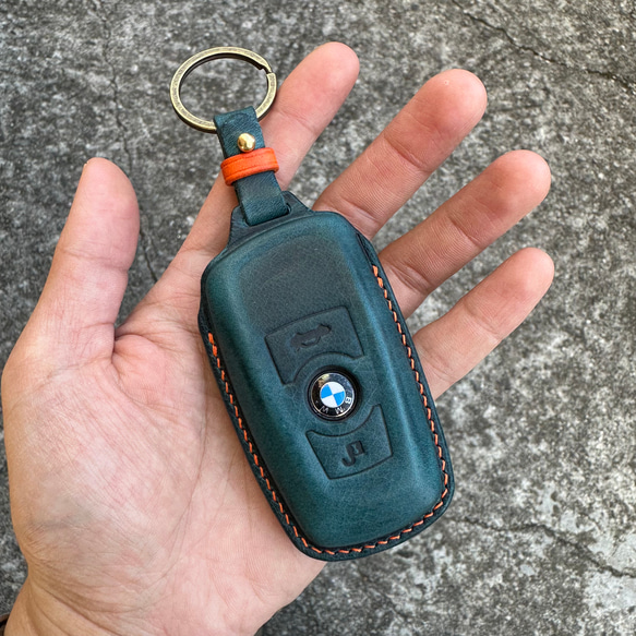 BMW Wax leather レザーキースーツ キーケース 革製品 スマートキーケース 名入れ 本革 第2張的照片