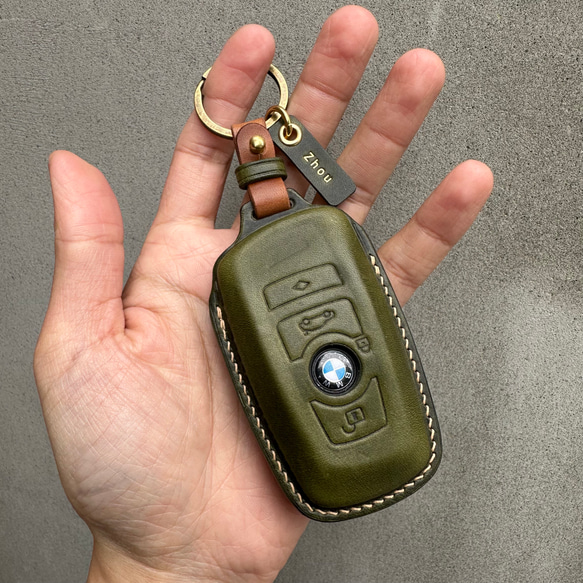 BMW Wax leather レザーキースーツ キーケース 革製品 スマートキーケース 名入れ 本革 第5張的照片