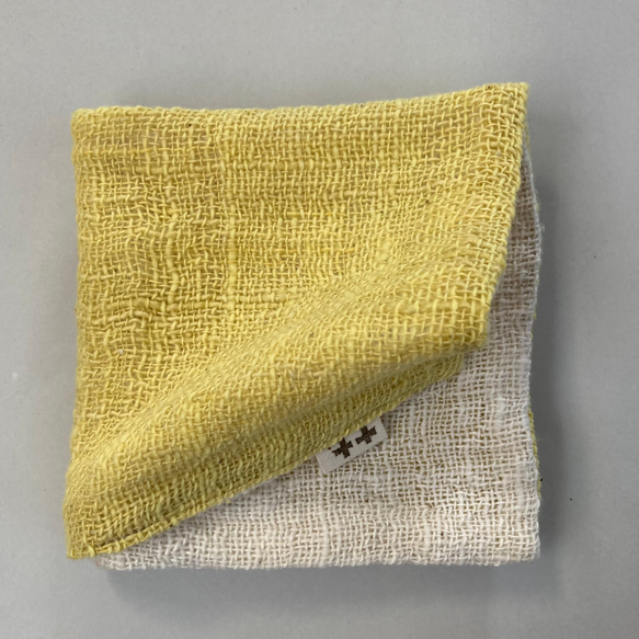 大ハンカチ  ミモザ〈手織り 手紡ぎ〉 1枚目の画像