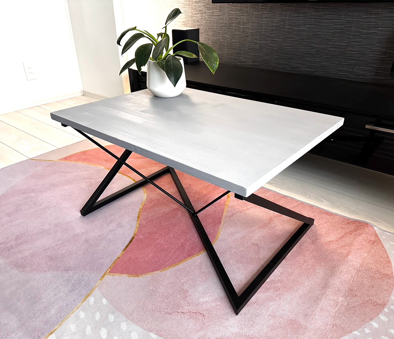 ★限定値下げ★70cm/ローテーブル/アイアンテーブル/おしゃれ／グレー