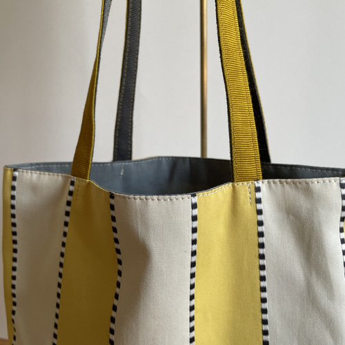 am415 イエローストライプ シンプルバッグ 小 トートバッグ ANEMONE