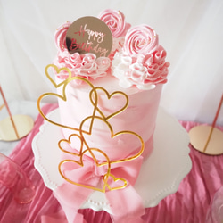 クレイケーキ&カップケーキセットマーブルローズ【Marble rose】無料キャンドル付きオプション選べるケーキトッパー 4枚目の画像