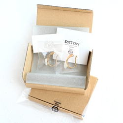 ヴィンテージガラスとパール｜透明な花のピアス/ノンホールピアス［グリーンブルー］サージカルステンレス/チタン 12枚目の画像