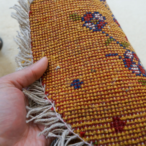 40×40cm ペルシャ絨毯 手織りギャッベ アマレ族 ギャベ