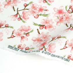 韓国製 花柄 桜柄 チェリーブロッサム 春の桜 生地 コットンリネン Linen Cherry Blossom 2枚目の画像