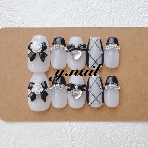 オーダー　ネイルチップ　フレンチガーリーニュアンスワンホン韓国バレエコア薔薇 オーダー ネイルチップ フレンチガーリーニュアンスワンホン韓国