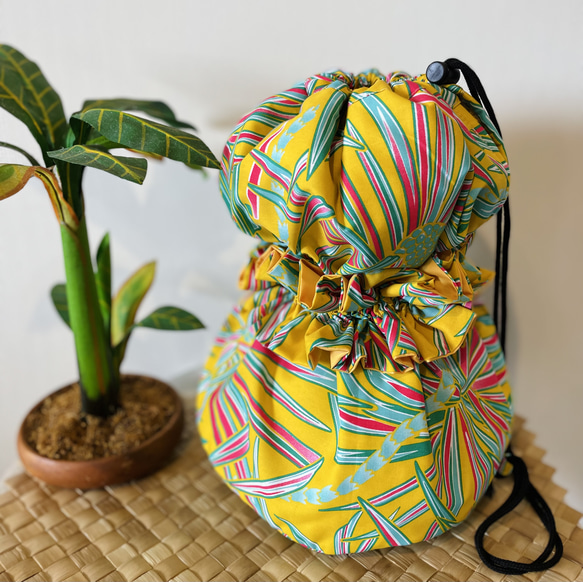 ふわふわイプケース／イプバッグ＊ハラ マウナロア(イエロー グリーン