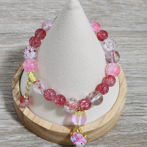 n e n e。♡ ビーズブレスレット ビーズブレスレット シンプル ビーズアクセサリー お花 no.1