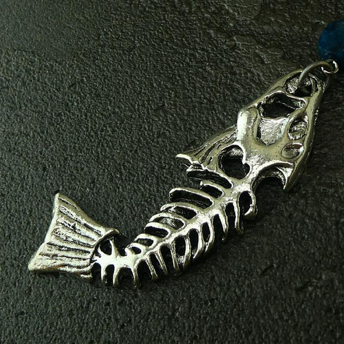 メンズ用チョーカー アンティーク調 「古代魚化石」 アンティーク