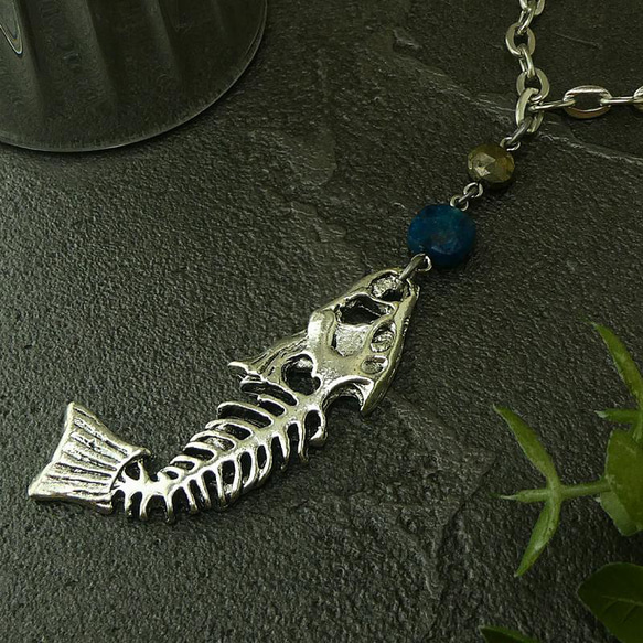 メンズ用チョーカー アンティーク調 「古代魚化石」 アンティーク