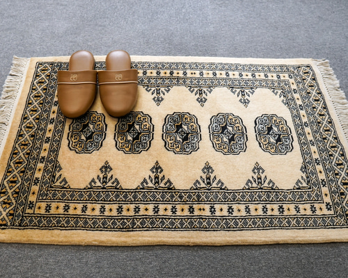 95×63cm トルクメン ボハララグ 手織り絨毯 カーペット・絨毯・ラグ