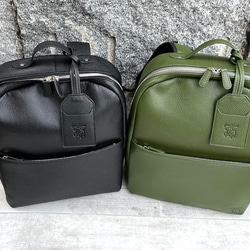 <50%OFFSALE> 毎日の通勤通学にピッタリな 牛革リュック（本革）GREEN 10枚目の画像