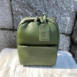 <50%OFFSALE> 毎日の通勤通学にピッタリな 牛革リュック（本革）GREEN 5枚目の画像