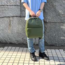 <50%OFFSALE> 毎日の通勤通学にピッタリな 牛革リュック（本革）GREEN 4枚目の画像