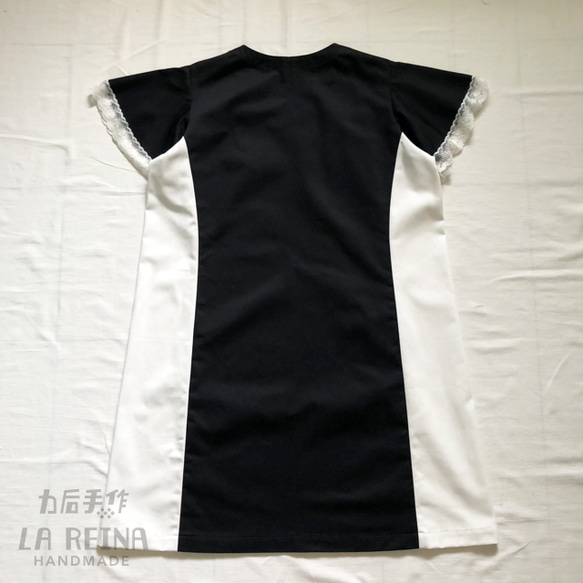 変形ロングドレス｜黒と白 2枚目の画像