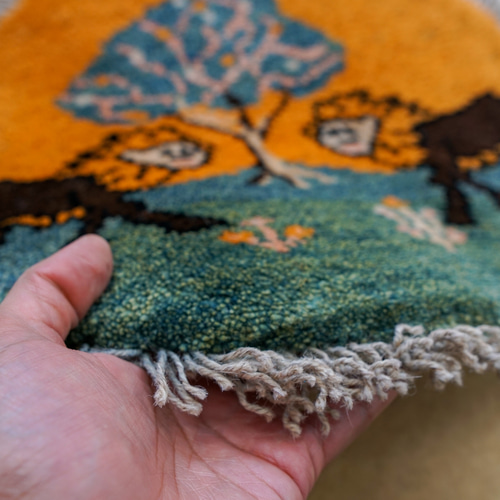 40×40cm ペルシャ絨毯 手織りギャッベ アマレ族 ギャベ 40×40cm【ペルシャ絨毯 手織りギャッベ】アマレ族ギャッベ
