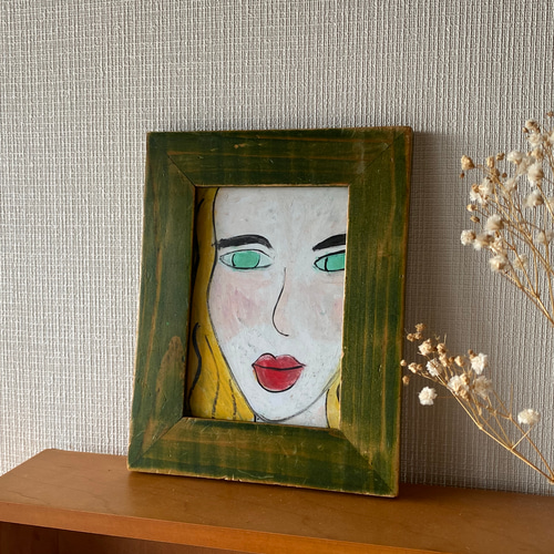 絵画。原画【美しい金髪の少女の思い】 絵画 アカザ麦 通販